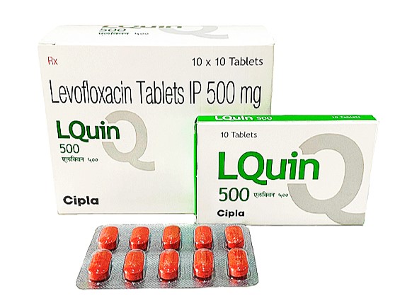 クラビットジェネリック500mg100錠（エルクイン） ★LQUIN★レボフロキサシン