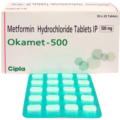 ★メトホルミン★  オカメット Okamet-500mg-600錠  超大容量  NDMA Free Cipla