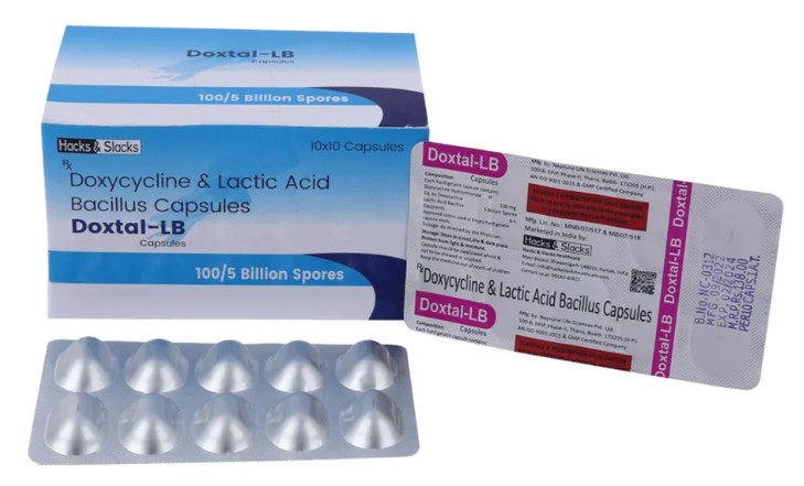 ★抗菌薬「ビブラマイシン ジェネリック(ドキシサイクリン) ★ Doxal-LB 100mg 大容量100カプセル