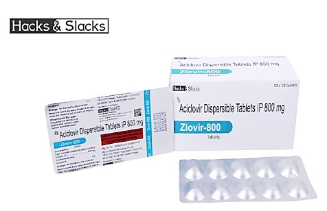 [ゾビラックスジェネリック] Ziovir 800mg 100錠 アシクロビル