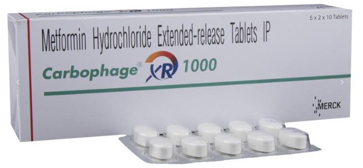 カーボフェイジ 1000mg 100錠（メトホルミン）メトグルコジェネリック
